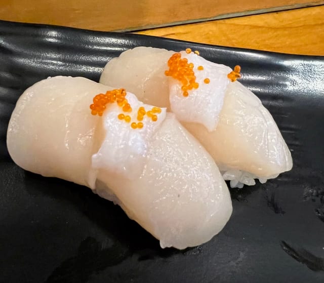 Spicy Hotate Nigiri.